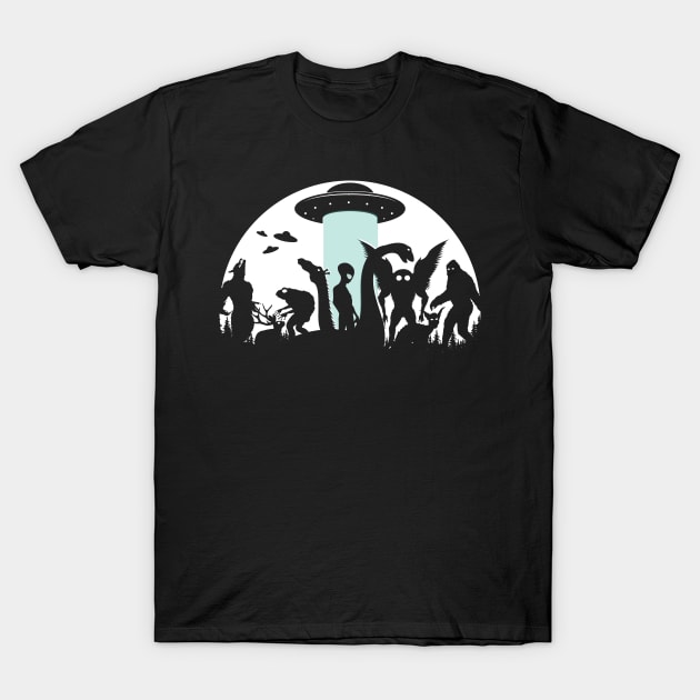 Bigfoot Ufo  Mothman And Cryptid T-Shirt by Tesszero